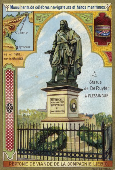 Estatua de Michiel de Ruyter, almirante holandés, Flushing, Países Bajos de European School